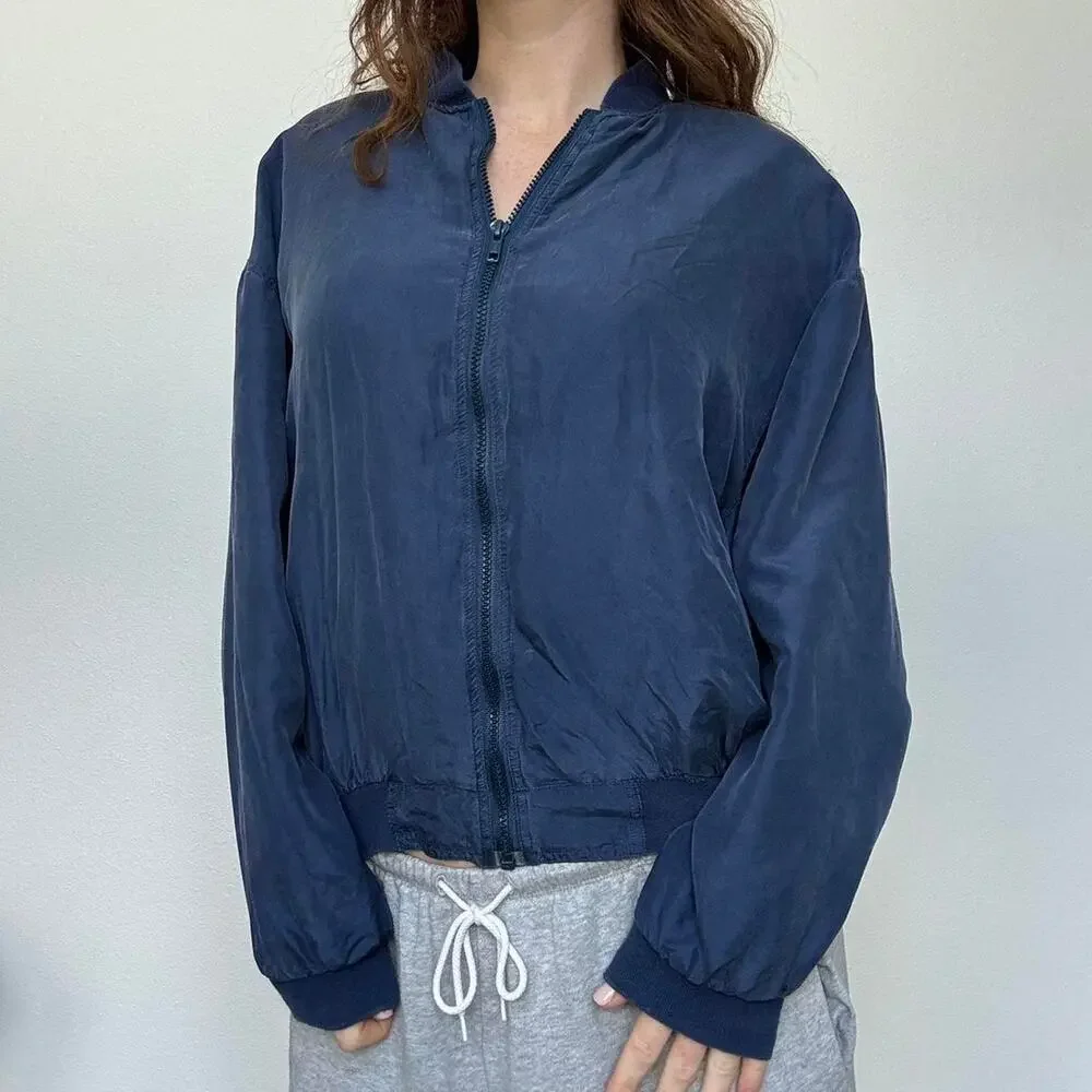 Vintage 90s silk zip up jacket